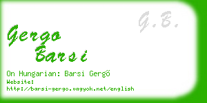 gergo barsi business card
